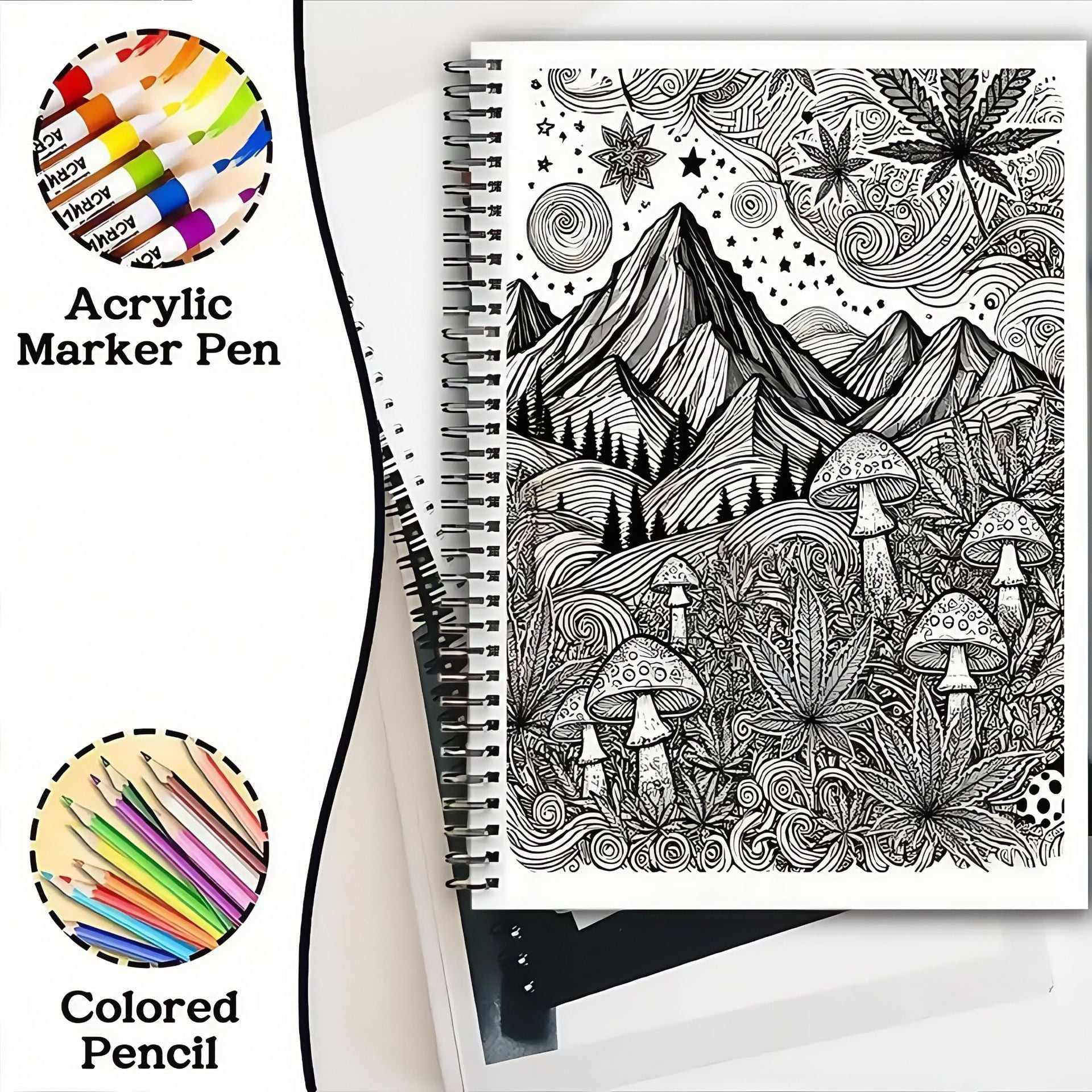 成人創意解壓迷幻夢境著色書繪本